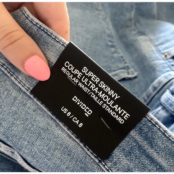 H&M Skinny High Jeans Light Wash Denim size 8 - Picture 7 of 8